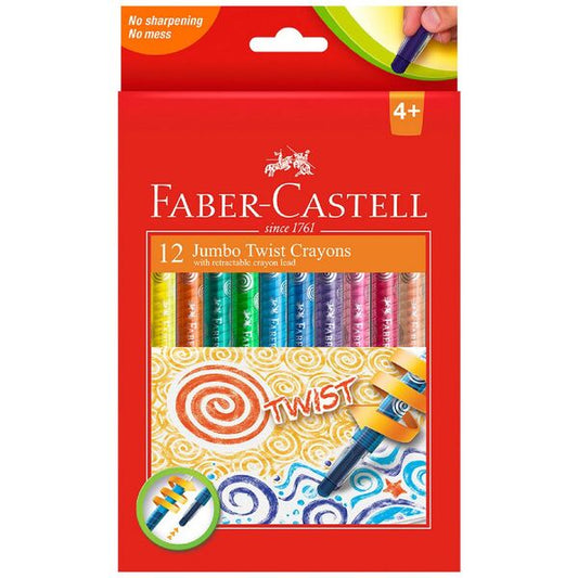 Faber-Castell Jumbo Twistable Crayons 12 Pack Assorted